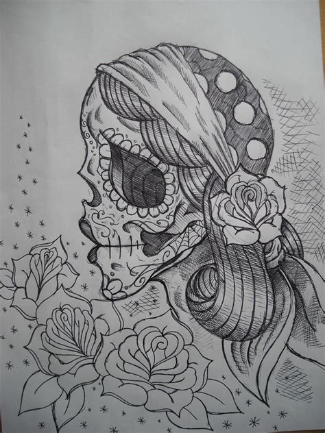 Day Of The Dead Gypsy Sketch By Asatorarise On Deviantart