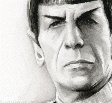 Spock Portrait Star Trek Art Watercolor Painting Of Spock Etsy
