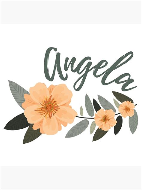 Angela Name With Pretty Flowers Art Print For Sale By Prettyartwork