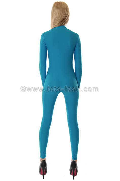 Catsuit With Front Zipper From Fets Fash In Elastane Turquoise