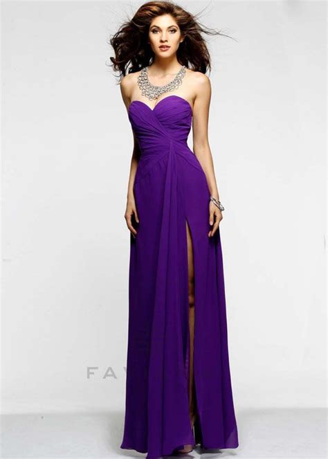 Faviana 6428 Plum Strapless Chiffon Prom Dresses Online