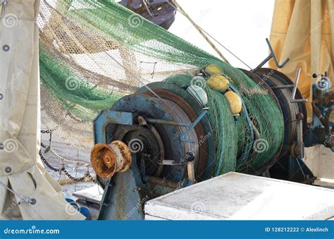Capstan Winch On A Trawler Fishing Boat Stock Photo Image Of Detail
