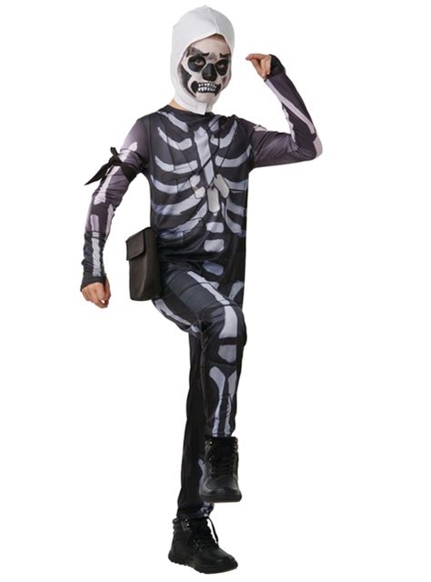 Boys Child Fortnite Skull Trooper Costume Licensed Boys Skeleton Teens