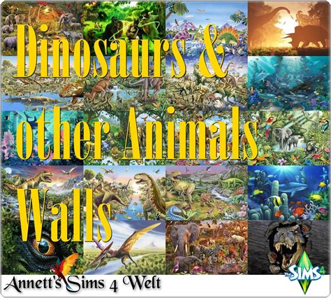 Sims 4 Ccs The Best Dinosaurs And Other Animals Walls By Annett85