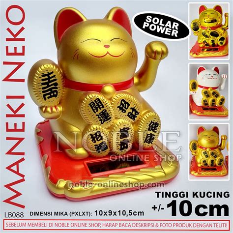 Jual Kucing Hoki Power Solar 9a Gold White Maneki Neko Lucky Cat