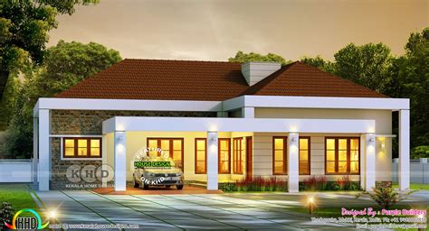 2110 Sq Ft 4 Bhk Sloping Roof Kerala Home Kerala Home Design And