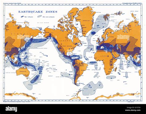 Earthquake Areas World Map
