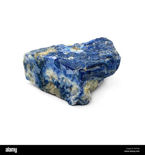 Natural Rough Lapis Lazuli Stone On A White Background Stock Photo Alamy