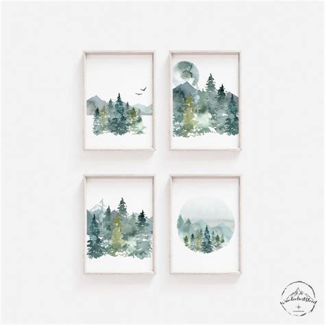 Forest Home Decor Natural Home Deco Woodland Forest Wall Etsy