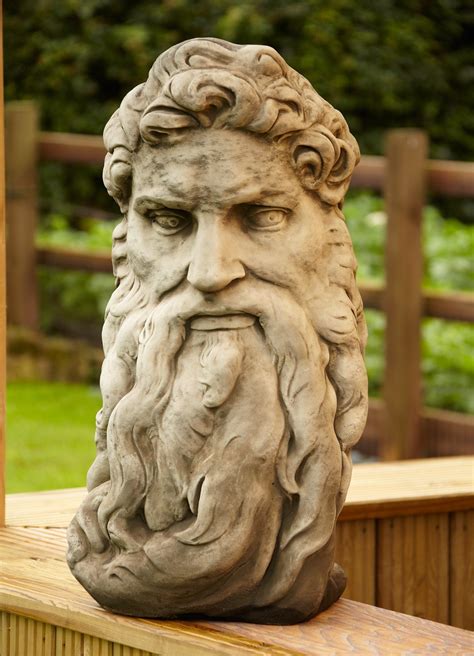Large Garden Ornaments Gods Head Stone Bust Statue Statue Zeus