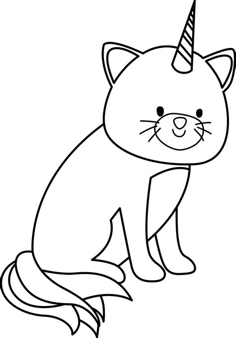 Caticorn Kids Coloring Page Great For Beginner Coloring Book 2485689