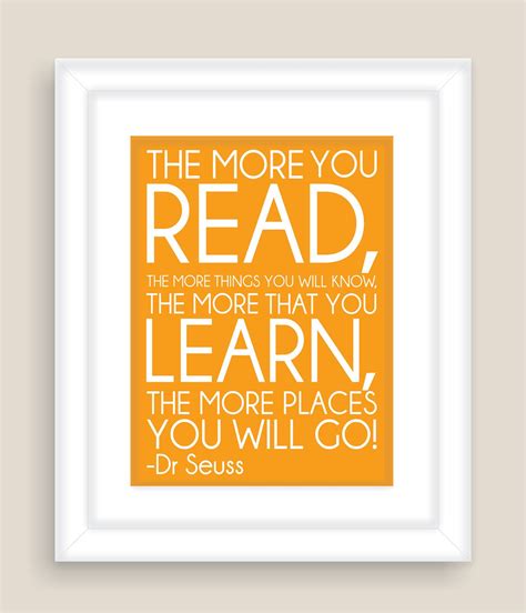 Dr Seuss Quote Read Modern Art Print Typography Nursery Wall Decor