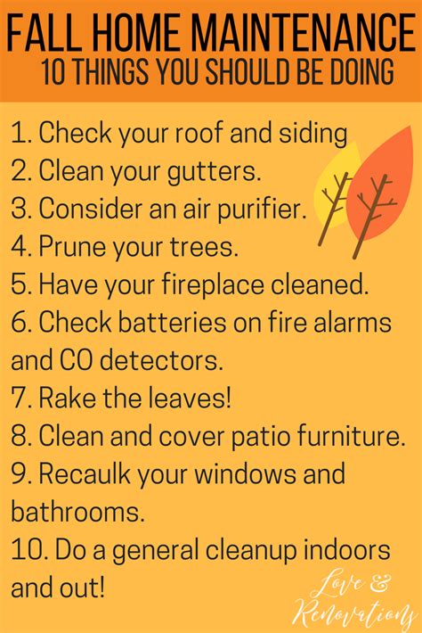 Quick And Easy Fall Home Maintenance Checklist Love And Renovations