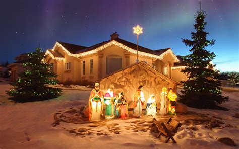 Outdoor Christmas Nativity Scene Merry Christmas Desktop Picture Album