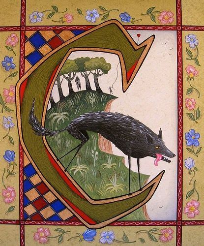 Modern Contemporary Illuminated Letter From Story Book C Illuminated