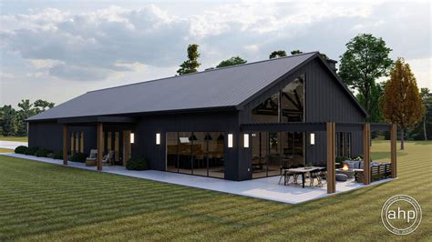Modern Farmhouse Style Barndominium Plan W Oversized Garage