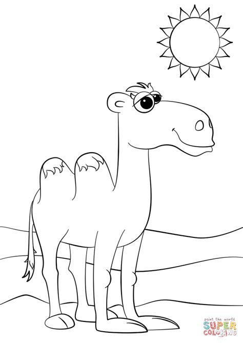 Camel in desert drawing at getdrawings | free download. Cute Cartoon Camel coloring page | Free Printable Coloring ...