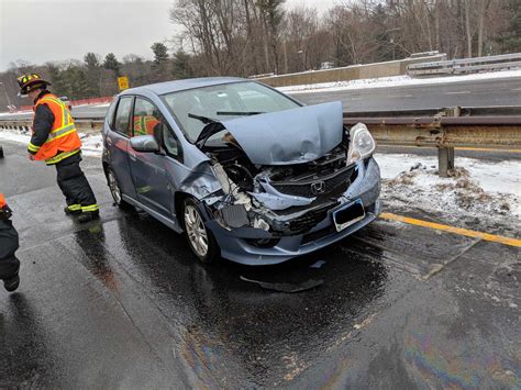 Car Accident Strikes On Snowy Morning