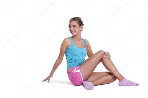 Woman Doing Stretching Exercises Stock Photo Irkusnya