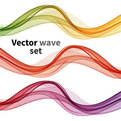 Set Of Colored Transparent Waves Vector Wavy Waves Design Element
