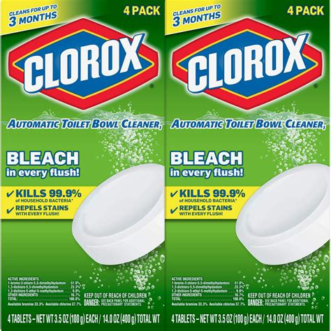 Clorox Automatic Toilet Bowl Cleaner Tablets With Bleach 4 Count