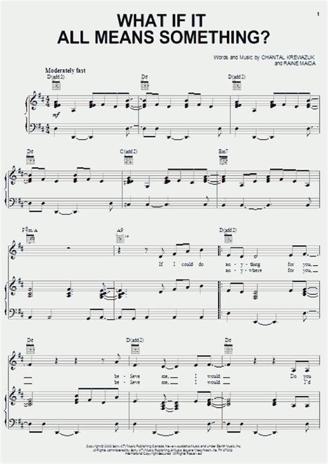 What If It All Means Something Piano Sheet Music