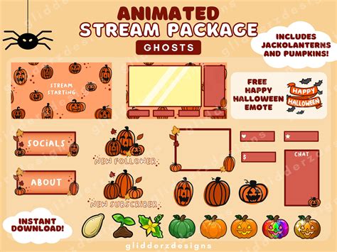 Halloween Stream Package Animated Fall Twitch Overlay Etsy Twitch