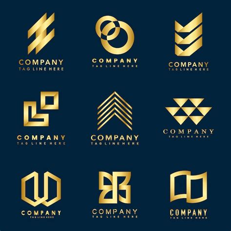 Set Of Company Logo Design Ideas Vector Free Vector