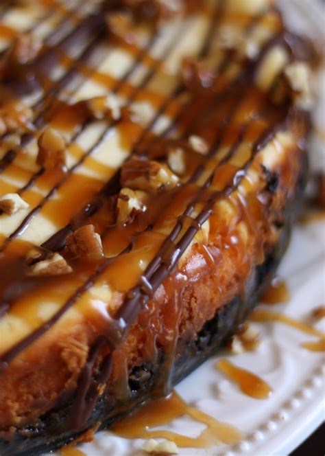 Turtle Cheesecake With Caramel Chocolate And Pecans Recipe By Barefeet