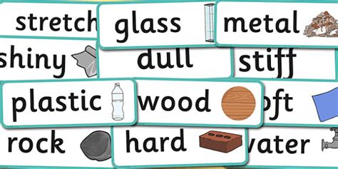 Materials And Their Properties Soft Materials Word Mat Vocabulary