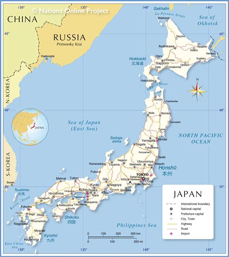 Japan, known as nihon or nippon in japanese, is an island nation in east asia. Political Map of Japan - Nations Online Project