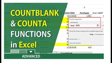 Excel Countblank And Counta Functions By Chris Menard Youtube
