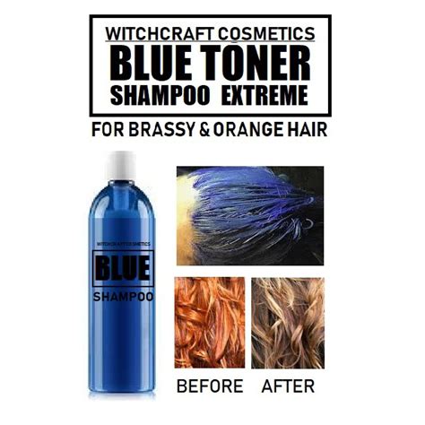 The blue and purple shampoos add the bluish pigments back into your hair, evening out the loss of the blue molecules from the salon coloring. Blue Toner Shampoo for extreme brassy orange hair 100/50ml ...
