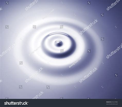 Liquid Ripples With Circular Rings Glossy Reflective Surface Stock