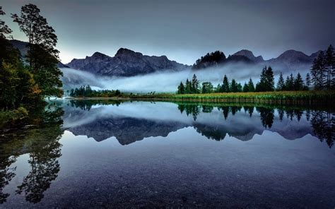 Download Wallpapers Austria Beautiful Nature Morning Lake Mountains