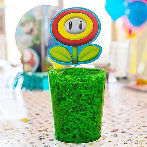 Super Mario Diy Centerpiece Idea Super Mario Birthday Party Super