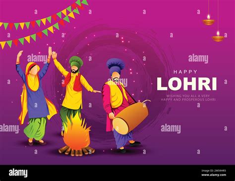 Happy Lohri Festival Of Punjab India Background Group Of People