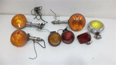 Vintage Motorcycle Turn Signals Lights Lot Various Shapes And Sizes