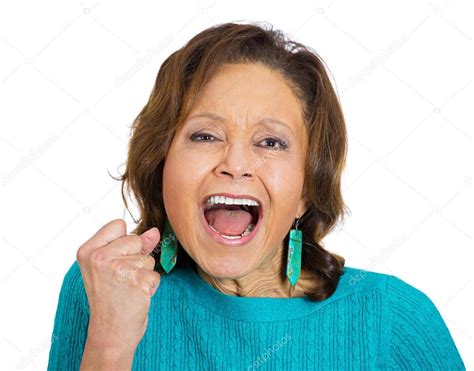 Angry Upset Senior Mature Woman Screaming ⬇ Stock Photo Image By