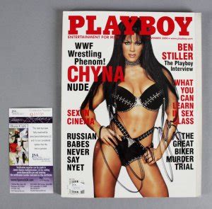 Chyna Signed Playboy Magazine Wwe Wrestling Coa Jsa Memorabilia Expert