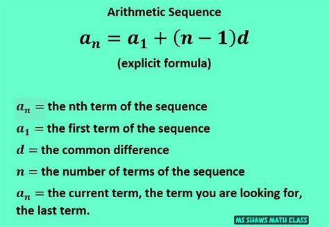 Arithmetic Sequence Formula | Arithmetic, Arithmetic sequences ...
