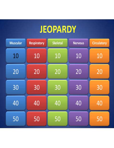 Sample Template Of Jeopardy Powerpoint Free Download