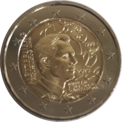 Rm 2 Euro Commemorative Luxembourg 2023 Grand Duke Henri Unc Eur