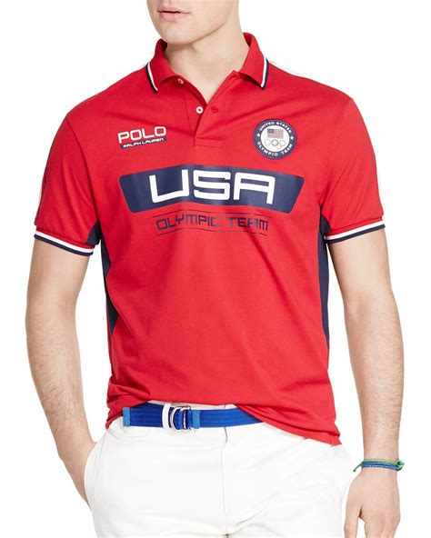 Polo Ralph Lauren Team Usa Custom Fit Polo Shirt In Red For Men Lyst