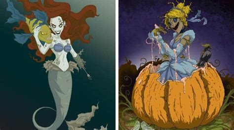 Artist Draws Disney Princesses With A Dark Creepy Twist Inside The Magic
