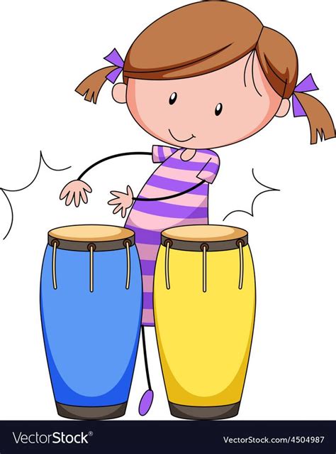 Playing Drums Royalty Free Vector Image Vectorstock Aff Royalty