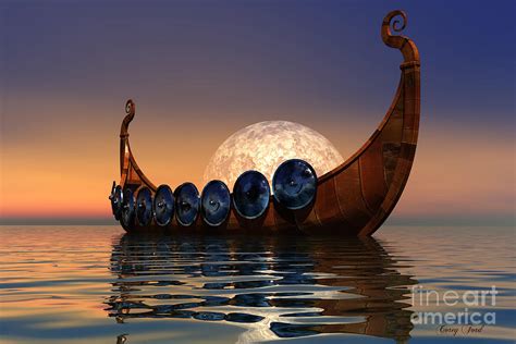 Viking Boat Painting By Corey Ford Fine Art America