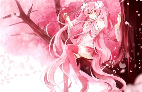 Wallpaper Illustration Anime Vocaloid Hatsune Miku Twintails