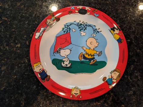Vtg Charlie Brown Snoopy Peanuts Gang Flying Kite Plate Charles M
