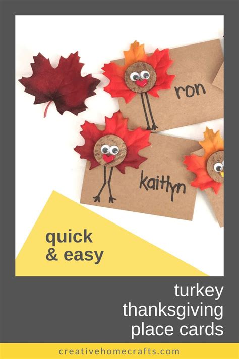 learn how to make these quick and easy turkey themed thanksgiving place cards thanksgiving place